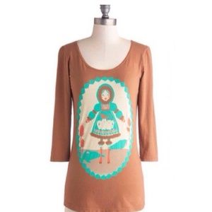 NWOT Blue Plataypus Girl with Walruses Top